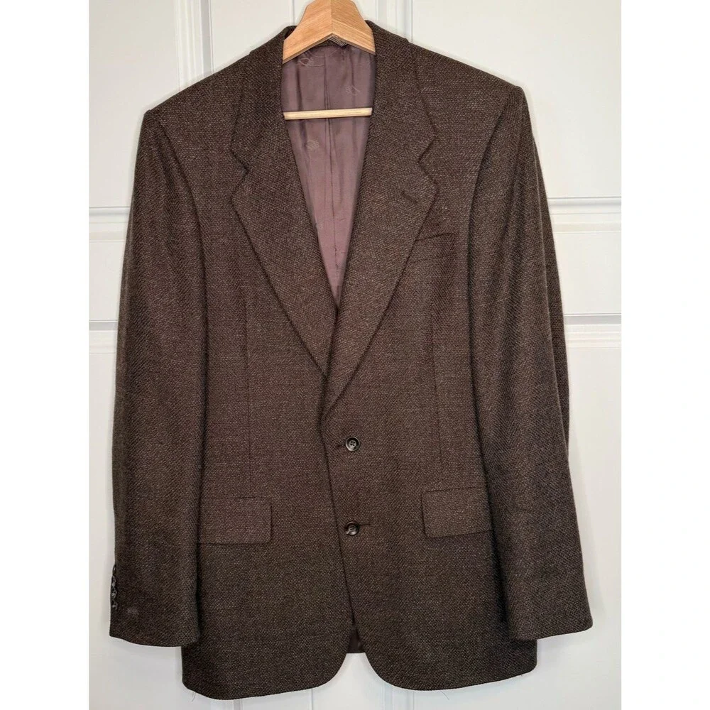 Vintage Christian Dior Monsieur Brown Tweed Blazer Sport Coat
